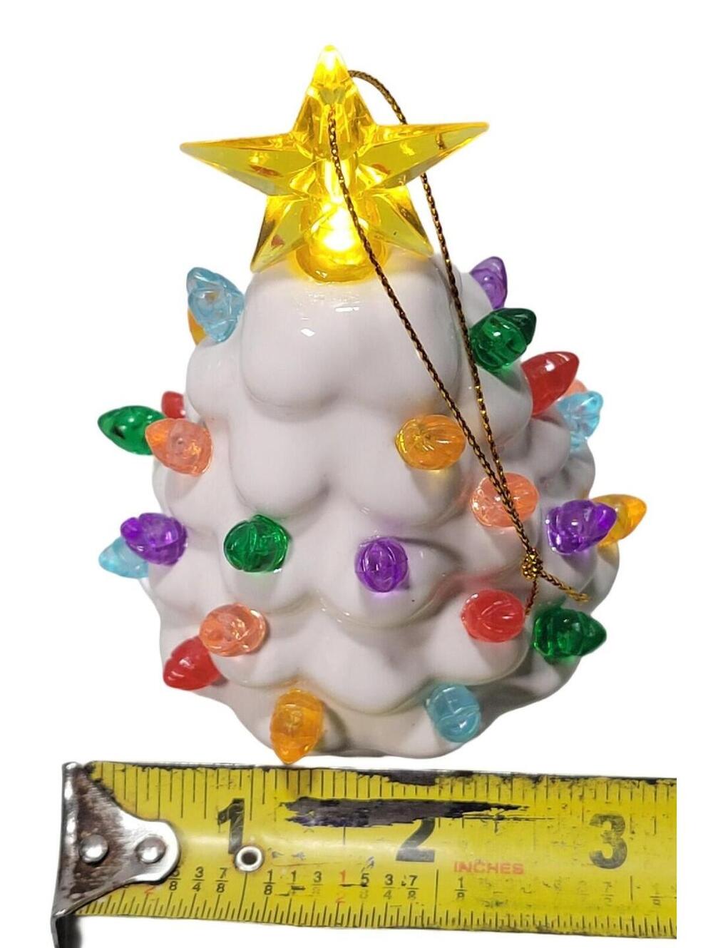 Mr. Christmas Mini 4.5” Light Up Ceramic Christmas Tree ~ White - Picture 6 of 12